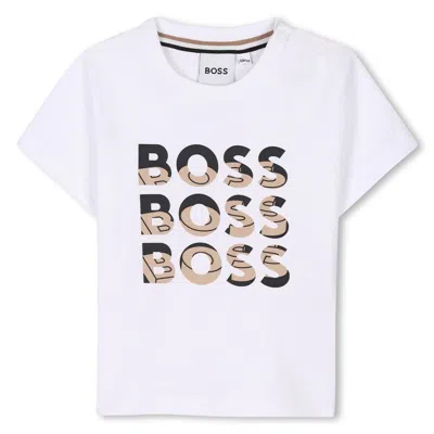 Hugo Boss Babies' T-shirt Con Logo In White
