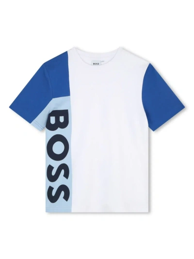 Hugo Boss T-shirt Con Maniche A Contrasto In White