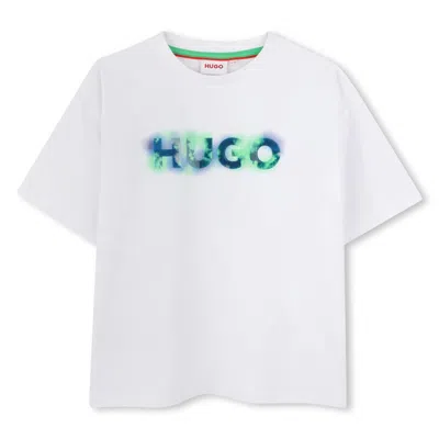 Hugo Boss Kids' Logo-print T-shirt In White