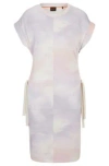 Hugo Boss T-shirt Dress In Patterned Stretch Cotton With Branded Drawcords In Patterned