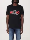 Hugo Boss Oversized-fit T-shirt In Cotton With Animal Graphic In Black
