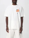 Hugo Boss Cotton-jersey T-shirt With Orange Prints In White