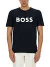 Hugo Boss Boss Sun Protection Logo T Shirt Navy In Black