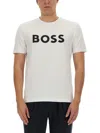 Hugo Boss Logo-print Crew-neck T-shirt In White
