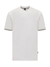 Hugo Boss Cotton-jersey T-shirt With Signature-stripe Cuffs In White