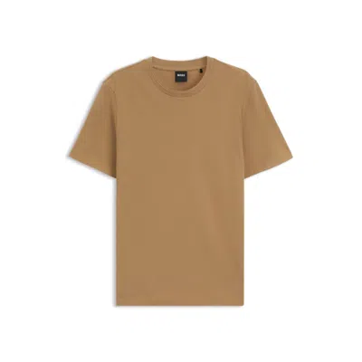 Hugo Boss T-shirt With Bubble-jacquard Structure In Sand