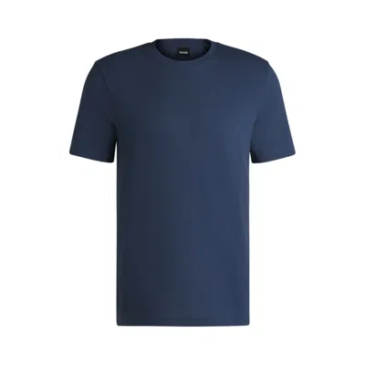 Hugo Boss T-shirt With Bubble-jacquard Structure In Blue