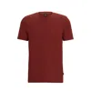 Hugo Boss Cotton-blend T-shirt With Bubble-jacquard Structure In Brown