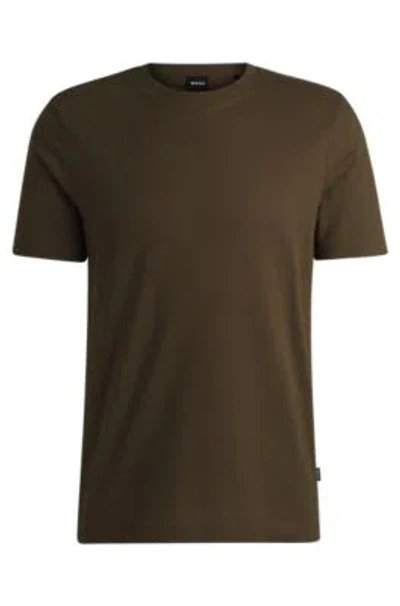 Hugo Boss T-shirt With Bubble-jacquard Structure In Light Green
