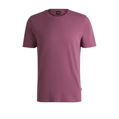 Hugo Boss T-shirt With Bubble-jacquard Structure In Purple