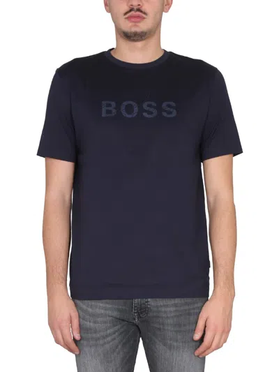 Hugo Boss T-shirt With Logo In Blue