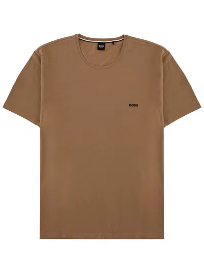 Hugo Boss T-shirt With Logo In Brown