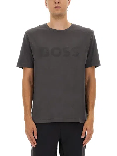 Hugo Boss T-shirt With Logo In Gray