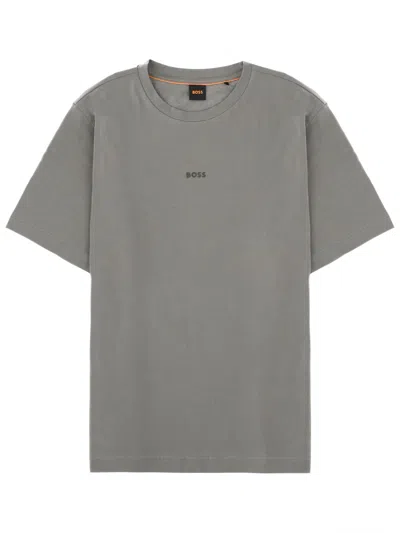 Hugo Boss Boss Men T-shirt With Logo In Gray