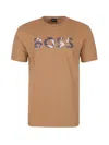 Hugo Boss T-shirt With Logo Writing In Brown
