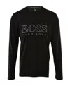 Hugo Boss T-shirt With Round Neck And Long Sleeves In Black