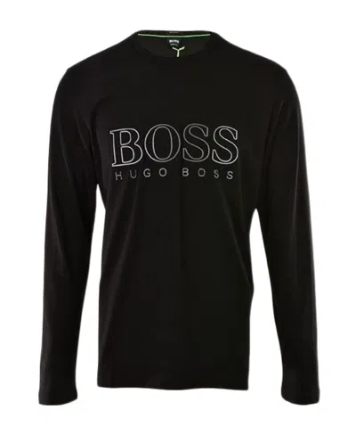 Hugo Boss T-shirt With Round Neck And Long Sleeves In Black