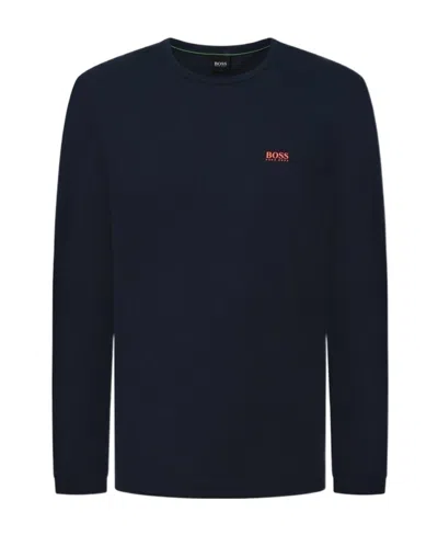 Hugo Boss T-shirt With Round Neck And Long Sleeves In Black