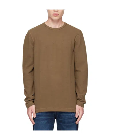 Hugo Boss T-shirt With Round Neck And Long Sleeves In Green