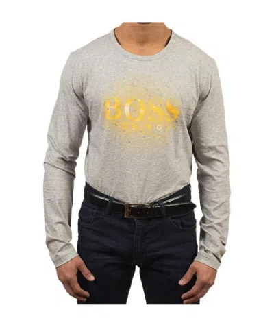 Hugo Boss T-shirt With Round Neck And Long Sleeves In Multicolor