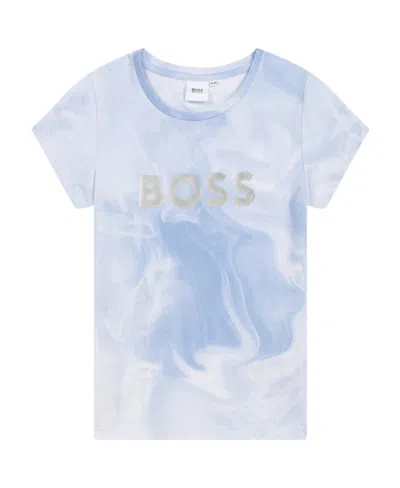 Hugo Boss T-shirt With Round Neck And Short Sleeves In Blue
