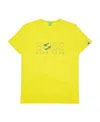 Hugo Boss T-shirt With Round Neck And Short Sleeves In Yellow