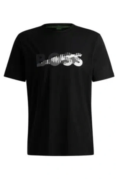 Hugo Boss T-shirt With Skate Artwork Front And Back In Black