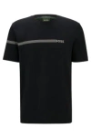Hugo Boss T-shirt With Stripes And Logo In Black