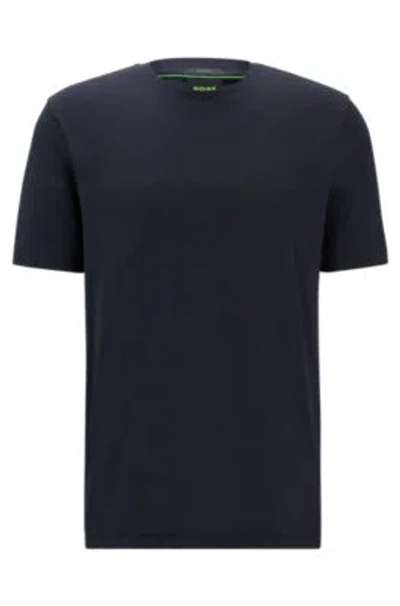 Hugo Boss T-shirt With Stripes And Logo In Dark Blue