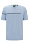 Hugo Boss T-shirt With Stripes And Logo In Light Blue