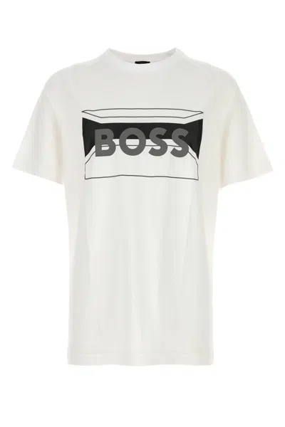 Hugo Boss White Stretch Cotton Blend T-shirt