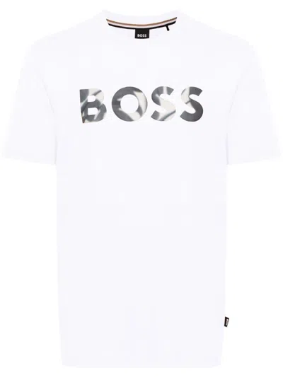 Hugo Boss Logo-appliqué Cotton T-shirt In White