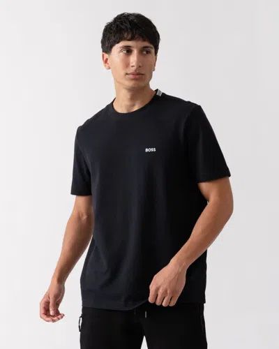 Hugo Boss Tee Mens Stretch Cotton T-shirt With Contrast Logo Nos In Black