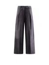 Hugo Boss Tailored Wide Leg Trousers Featuring Pockets In Blue