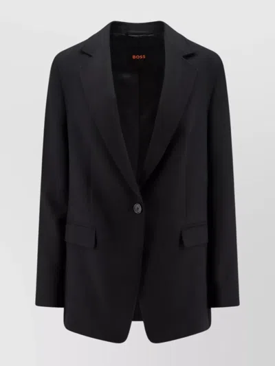 Hugo Boss Tailored Blazer Flap Pockets In Black