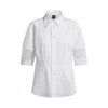 Hugo Boss Boss Belaurena Puff Elbow Sleeve Button-up Shirt In White
