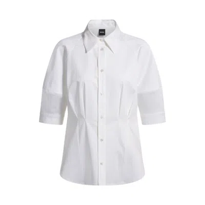 HUGO BOSS TAILORED BLOUSE IN STRETCH COTTON