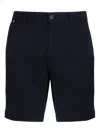 Hugo Boss Logo-patch Bermuda Shorts In Blau