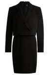 Hugo Boss Tailored Dress In Matte Fabric In Black