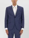 Hugo Boss Tailored Jacket Buttoned Cuffs In Blue