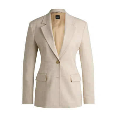 Hugo Boss Tailored Jacket In Melange Stretch Fabric In Multi