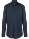 Hugo Boss Tailored Stretch-cotton Shirt In Blue