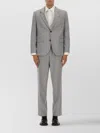 Hugo Boss Tailored Suit With Buttoned Cuffs And Pockets In Gray