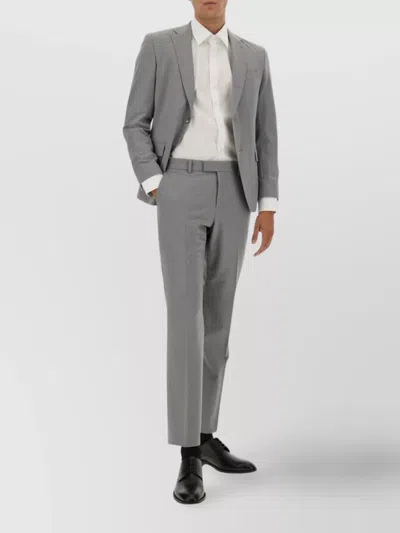 Hugo Boss Tailored Suit With Chest Pocket And Flap Pockets In Gray