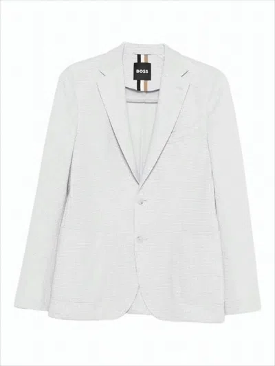 HUGO BOSS TAILORED TEXTURED JACKET WITH CLASSIC NOTCH LAPEL