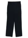 Hugo Boss Wide Leg Linen Trousers In Blue