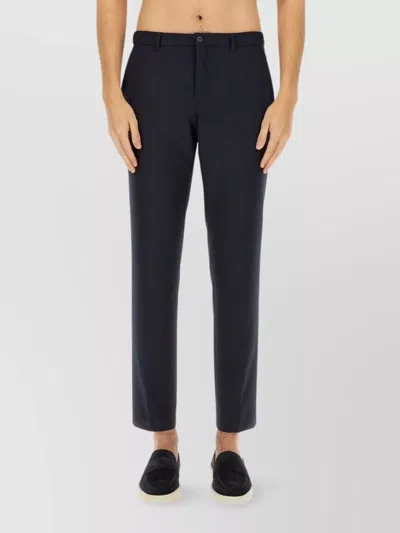 Hugo Boss Tailored Trousers With Belt Loops And Pockets In Blue