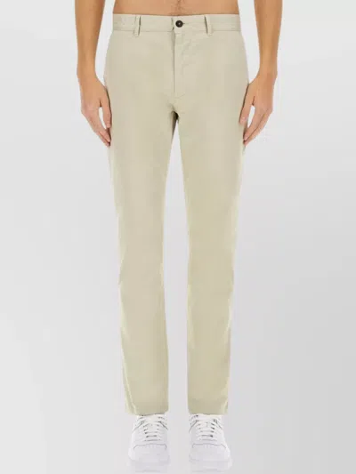 Hugo Boss Tailored Trousers With Pockets And Loops In Beige