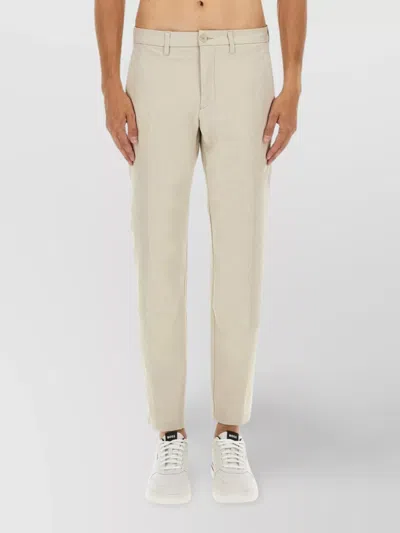 Hugo Boss Tailored Trousers With Pockets And Loops In Neutral