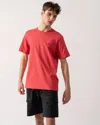 Hugo Boss Tales Mens Cotton-jersey T-shirt With Logo Patch In Red